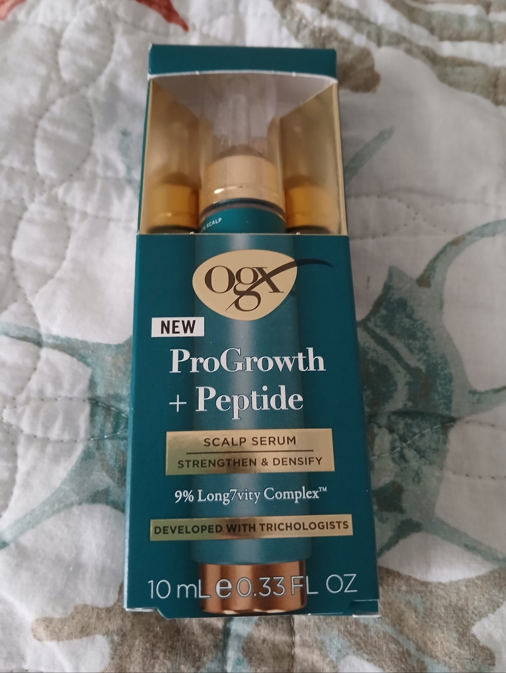 OGX ProGrowth + Peptide Scalp Serum — Teal & Gold